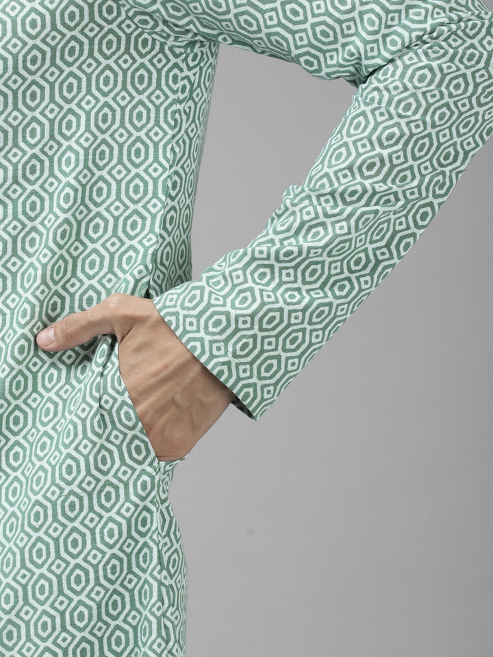 Printed Pure Cotton Straight kurta with Pyjama