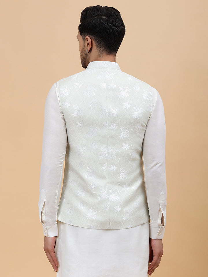 Woven Jacquard Nehru Jacket