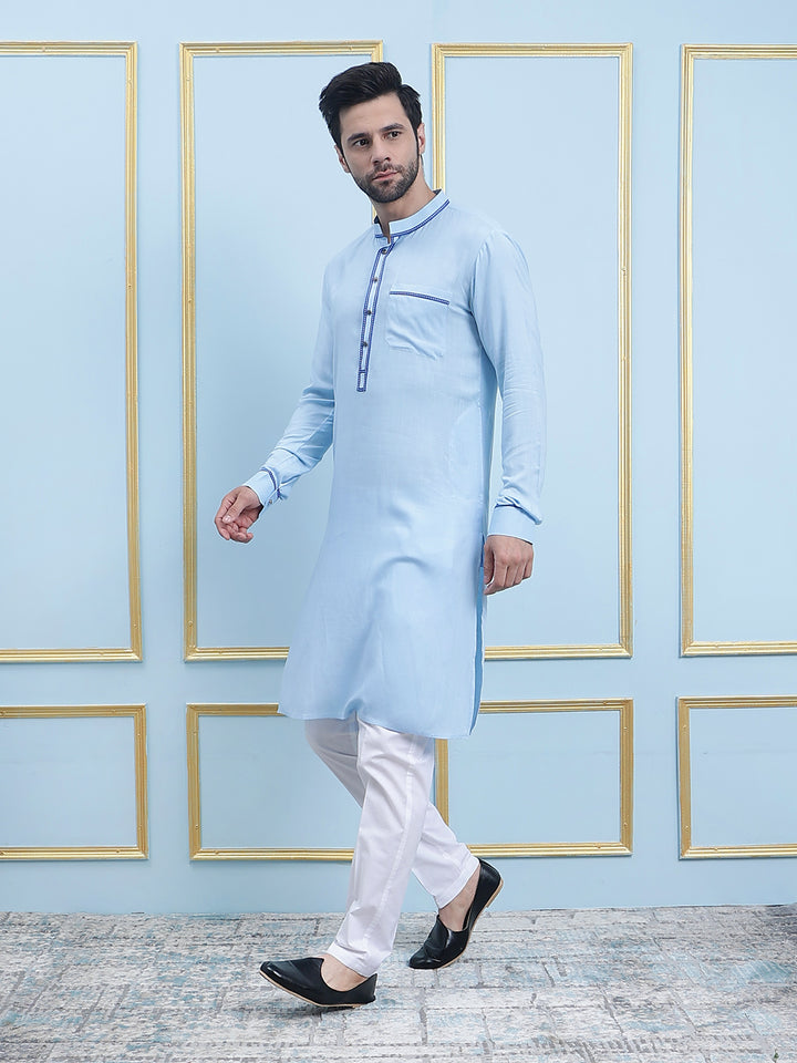 Solid Pure Cotton Straight Kurta with Pyjama
