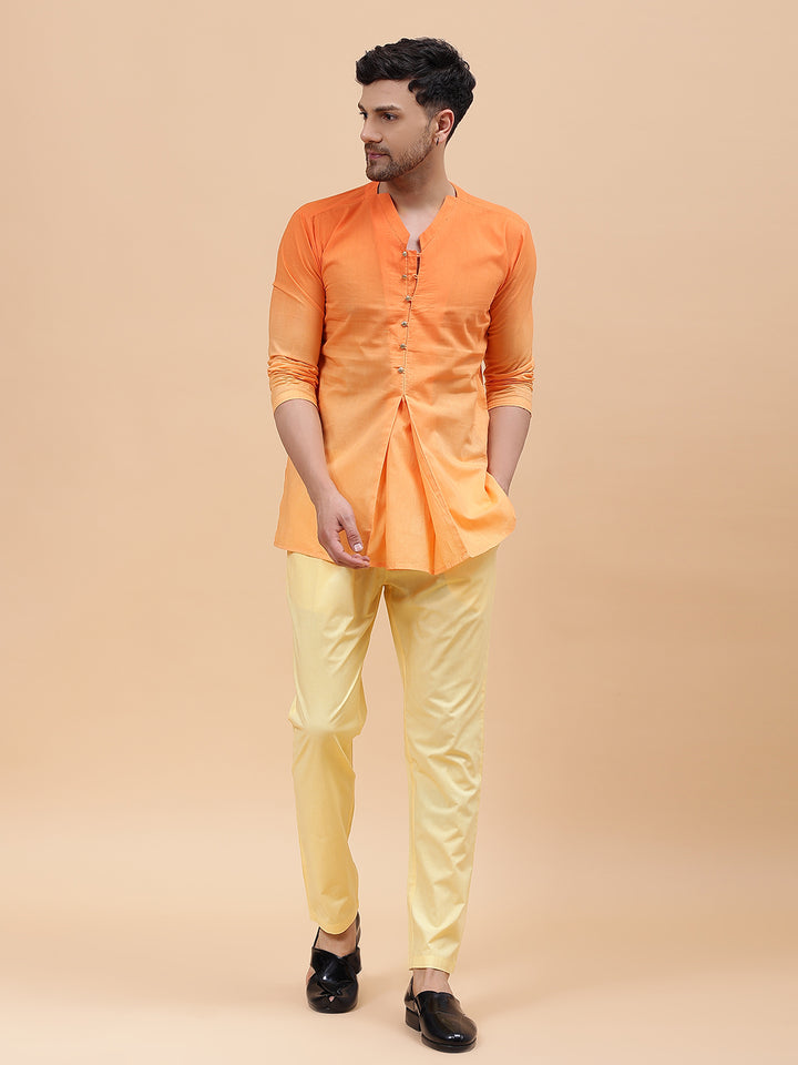 Ombre Dyed Pure Cotton Short Kurta with Pyjama
