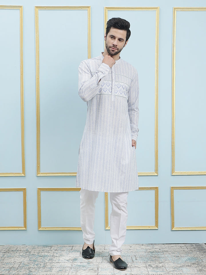 Printed Pure Cotton Straight Kurta with Princess Panel