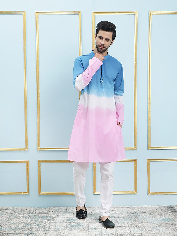Ombre Dyed Pure Cotton Kurta with Pyjama