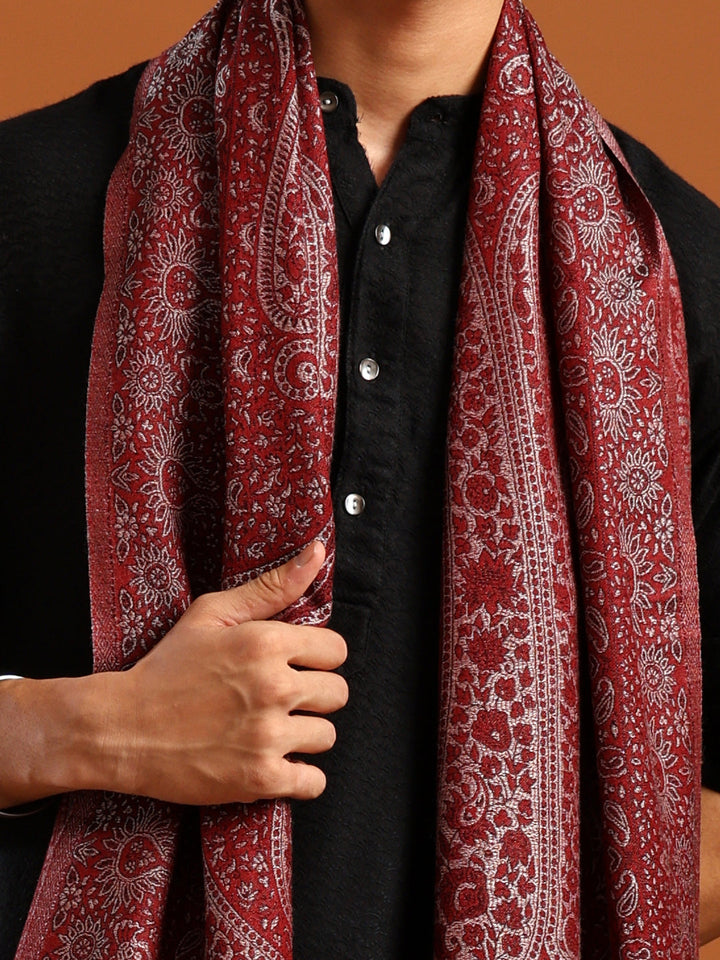 Tweedle Soft Bamboo Modal Stole for men - Red