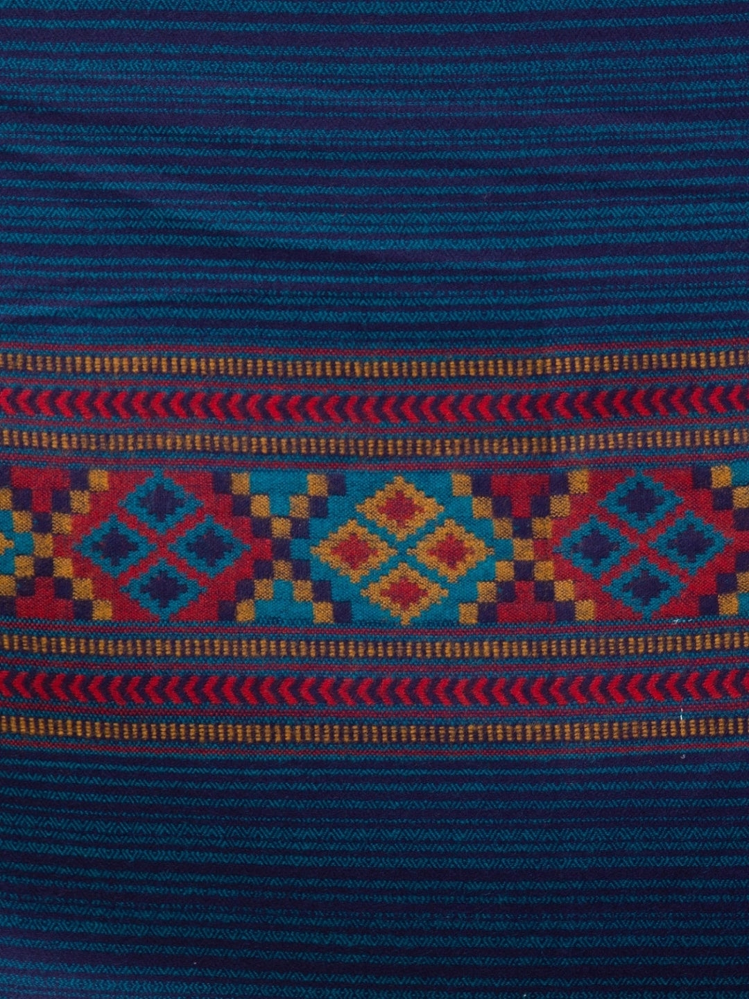 Tweedle Kullu Pattern Wool Blend Shawl for Men | Traditional Himachali Design | Light Blue -  40x80