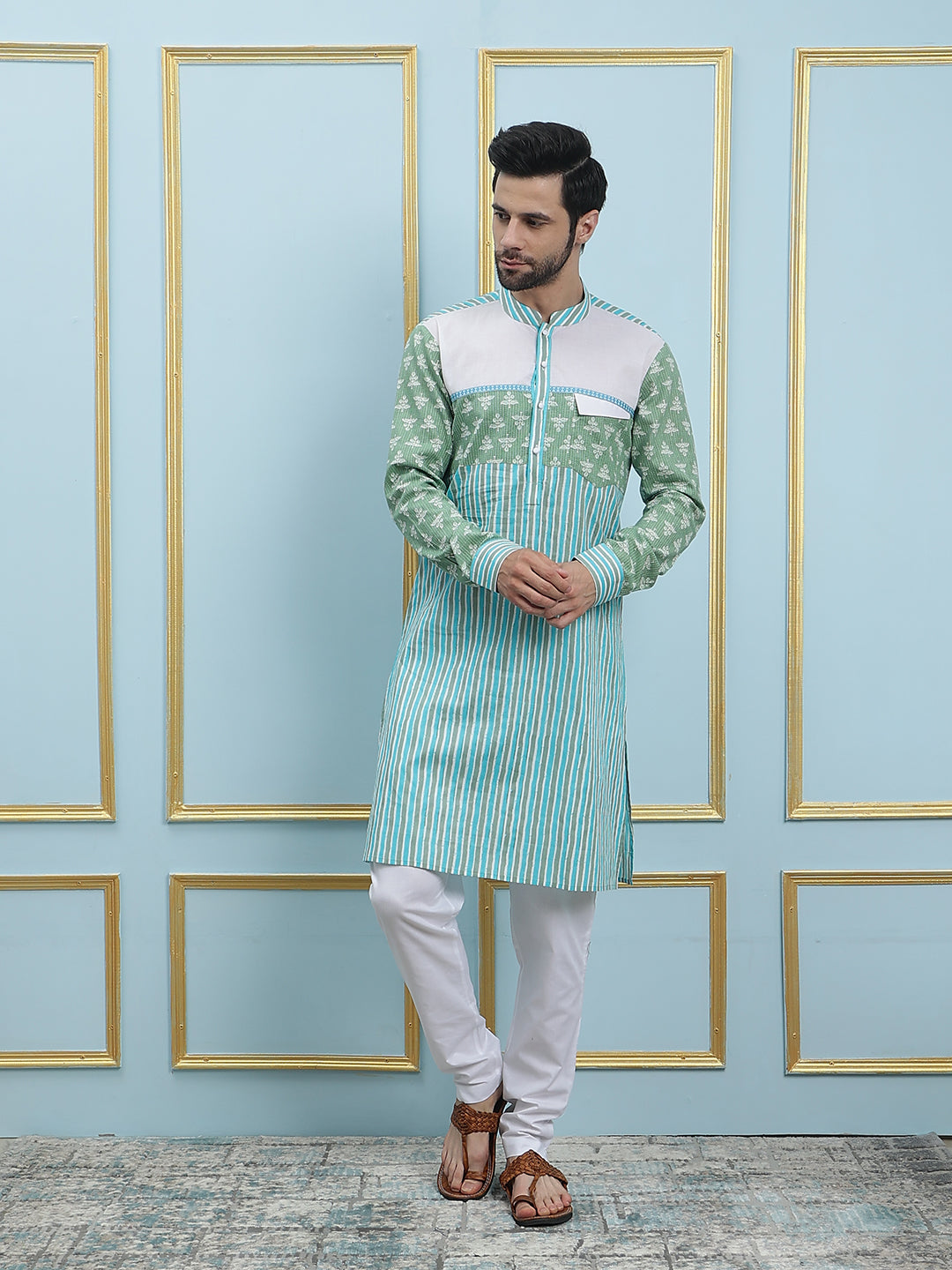 Printed Pure Cotton Straight Kurta with Princess Panel