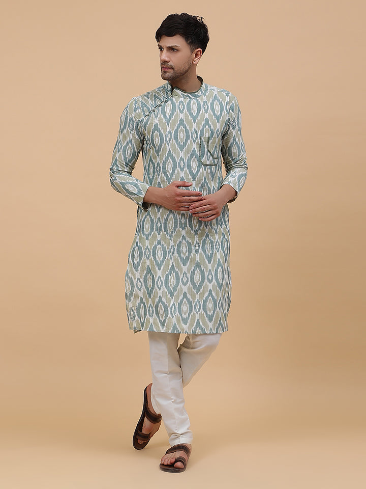 Ikat Printed Cotton Kurta
