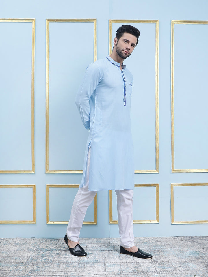 Solid Pure Cotton Straight Kurta with Pyjama
