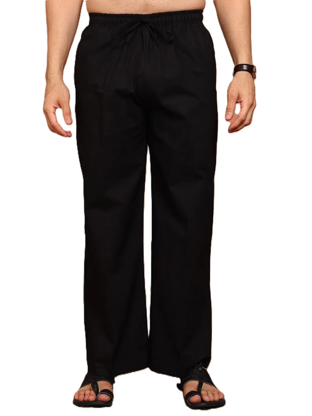Men's Relaxed Fit Straight Cotton Pyjama with Drawstring