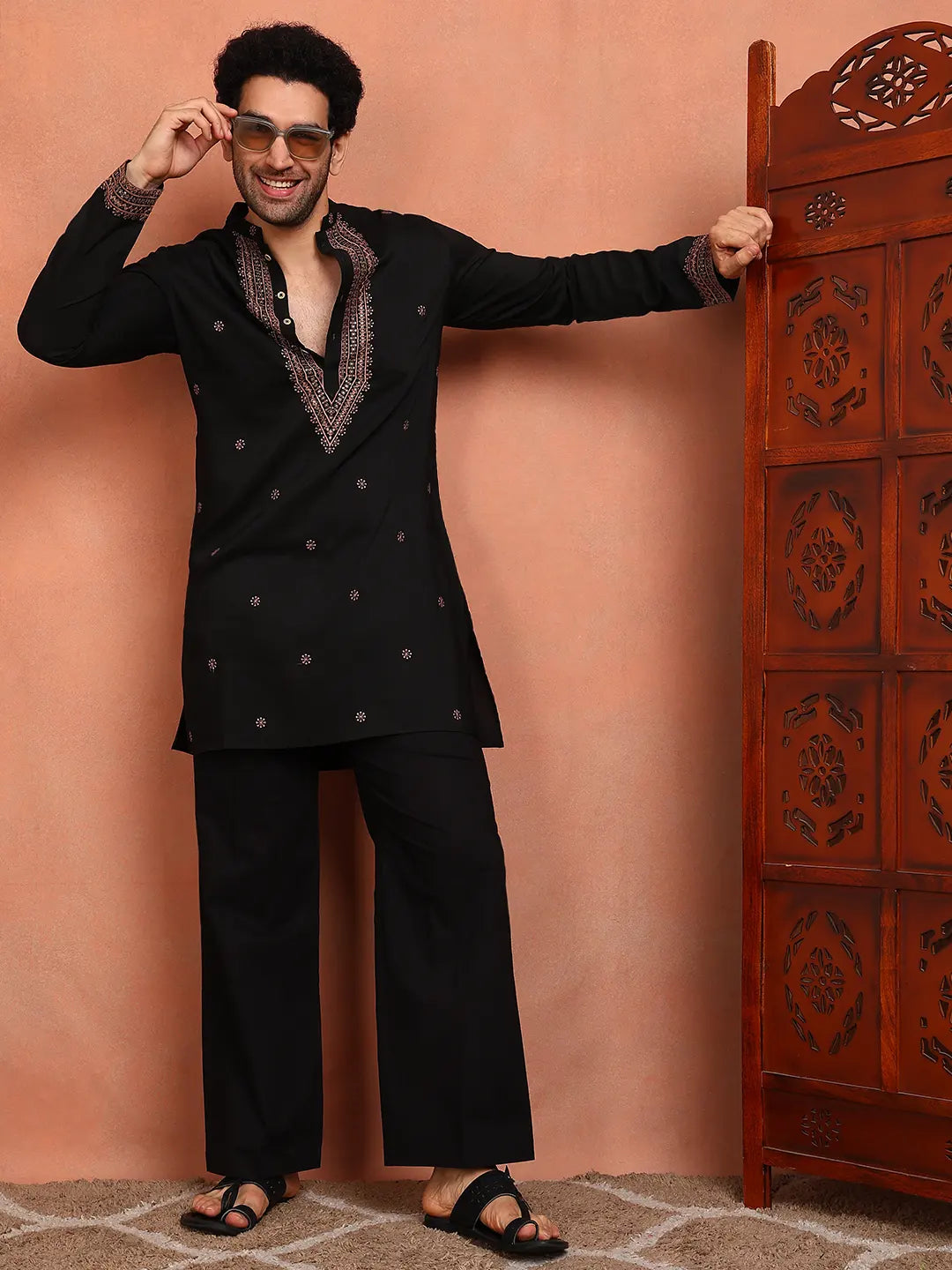Men's Relaxed Fit Straight Cotton Pyjama with Drawstring