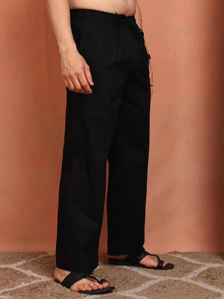 Men's Relaxed Fit Straight Cotton Pyjama with Drawstring