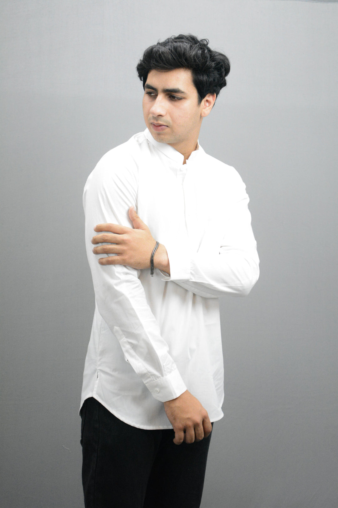 Men White Pure Cotton Short Kurta