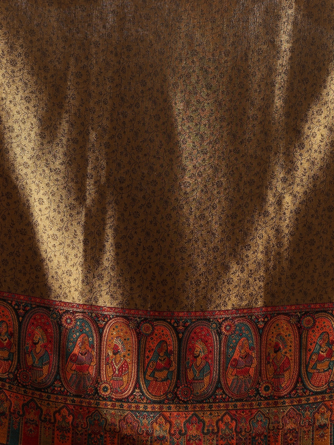 Woven Design, Ethnic Motifs Zari Shimmer Shawl for Men – Black - 40x80