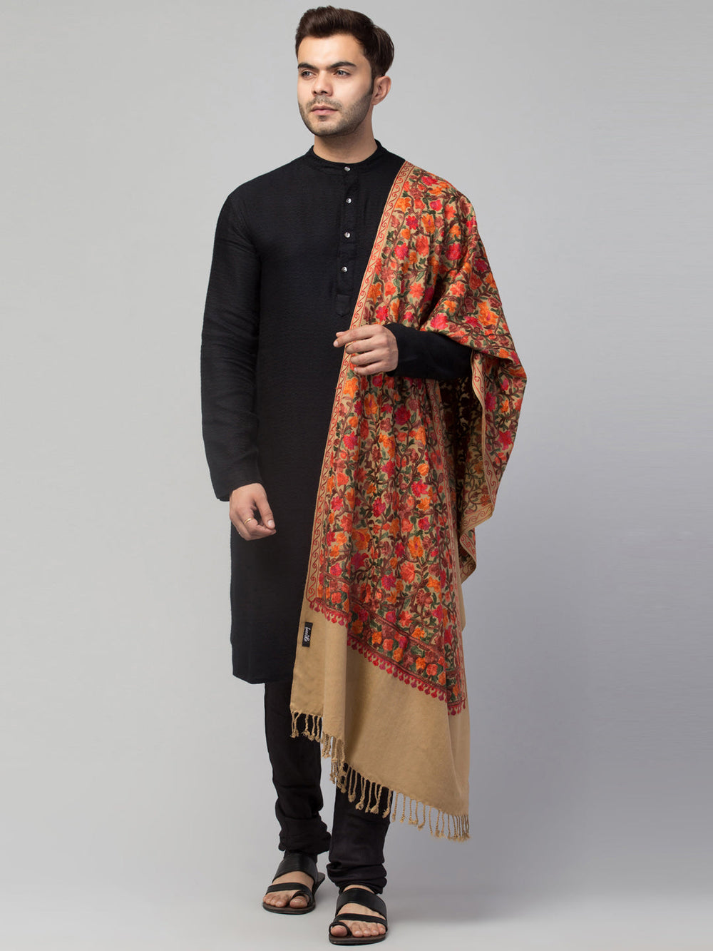 Aari Embroidery Stole for men