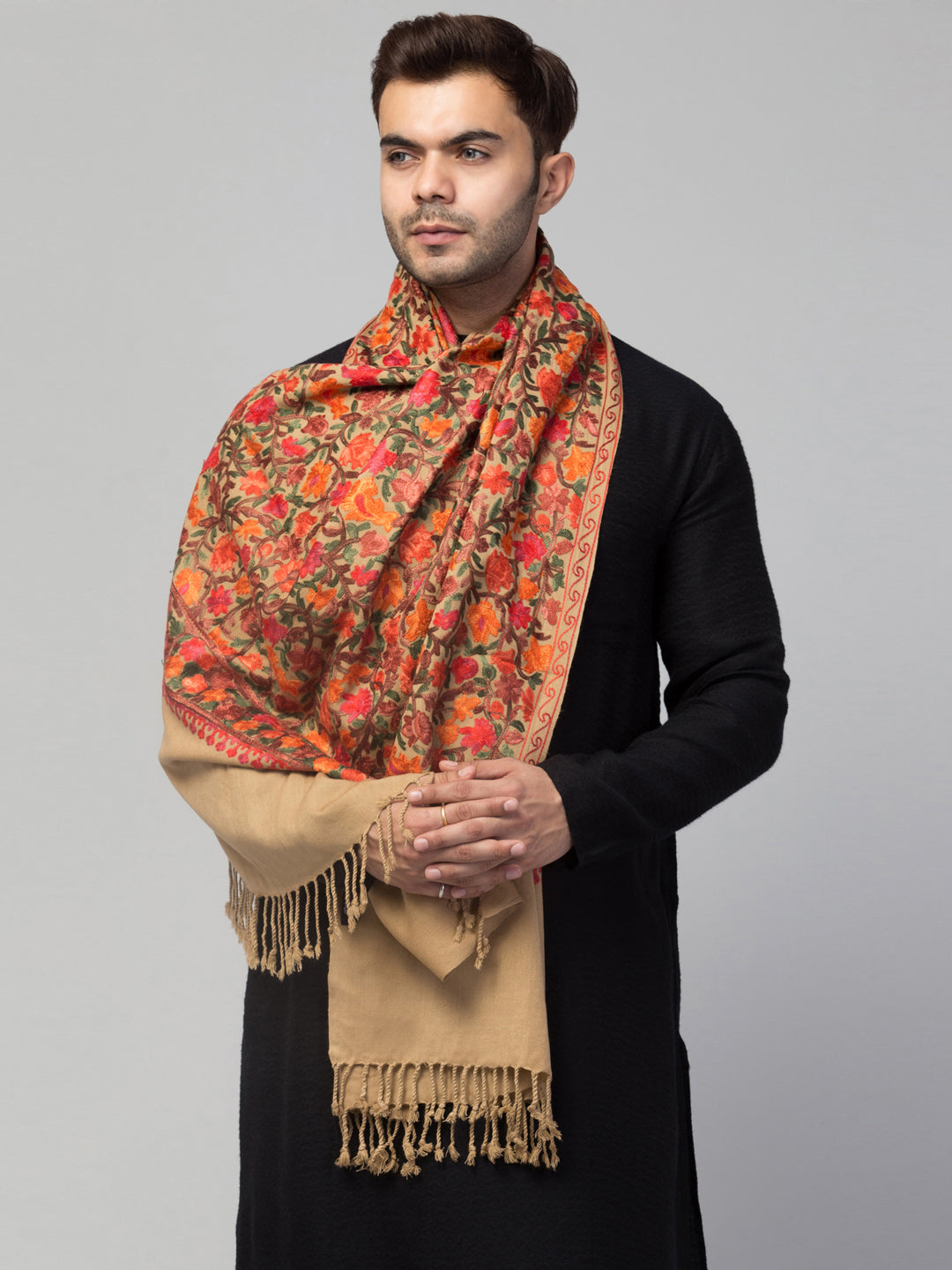 Aari Embroidery Stole for men