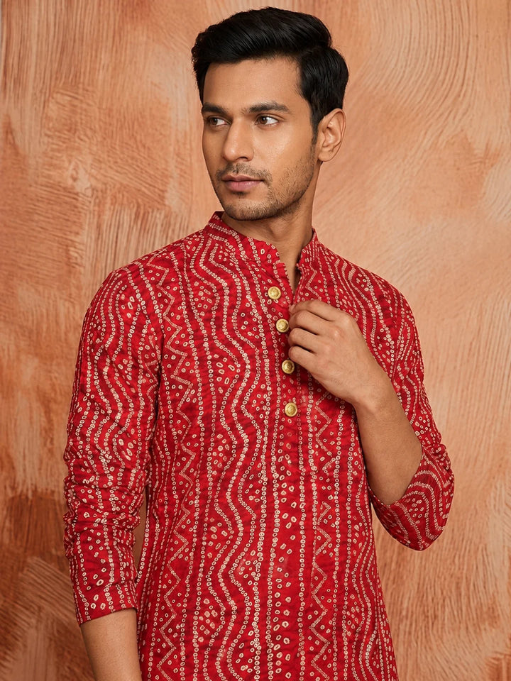 Premium Red Cotton Festive Kurta