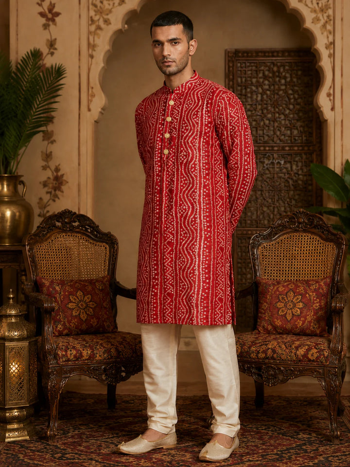 Premium Red Cotton Festive Kurta