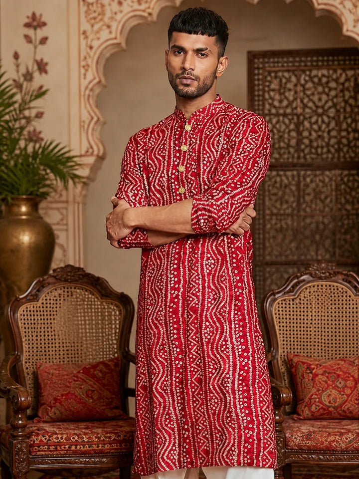 Premium Red Cotton Festive Kurta
