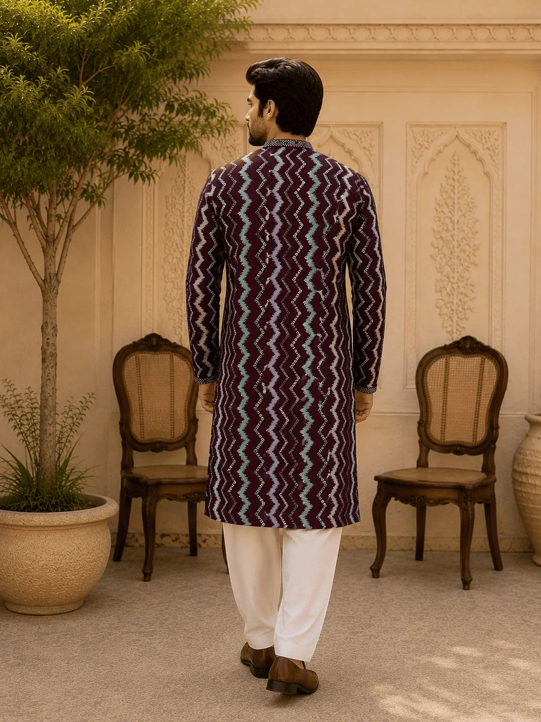 Multi Colour Viscose Rayon Printed Kurta for Men