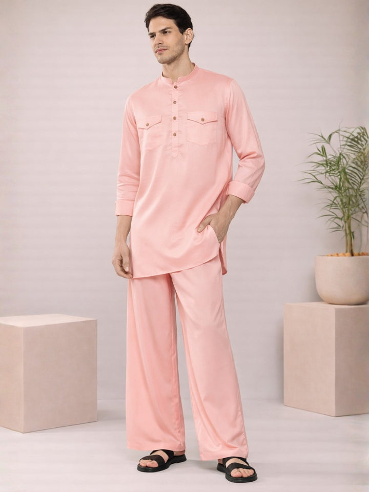 Men's Rayon Solid Pathani co-ord Set
