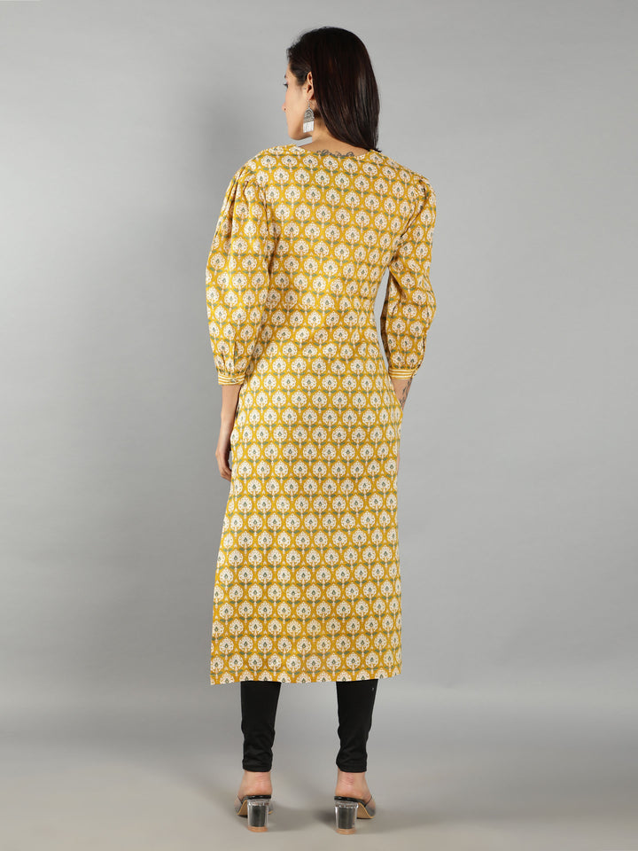 See Designs Yellow abstract Women Kurta