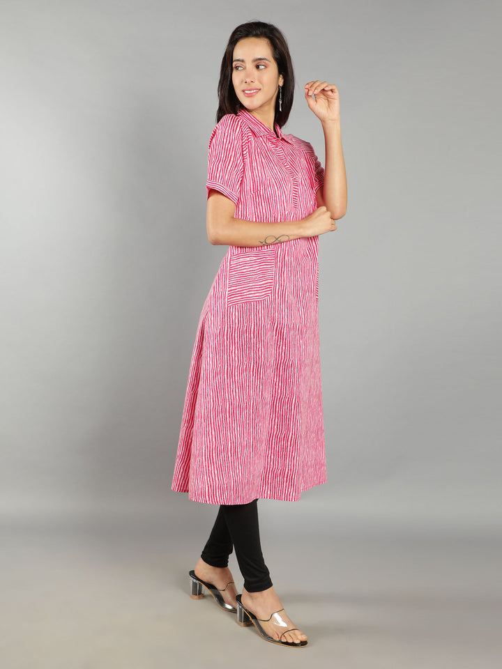 See Designs Pink Shirt Women Dress
