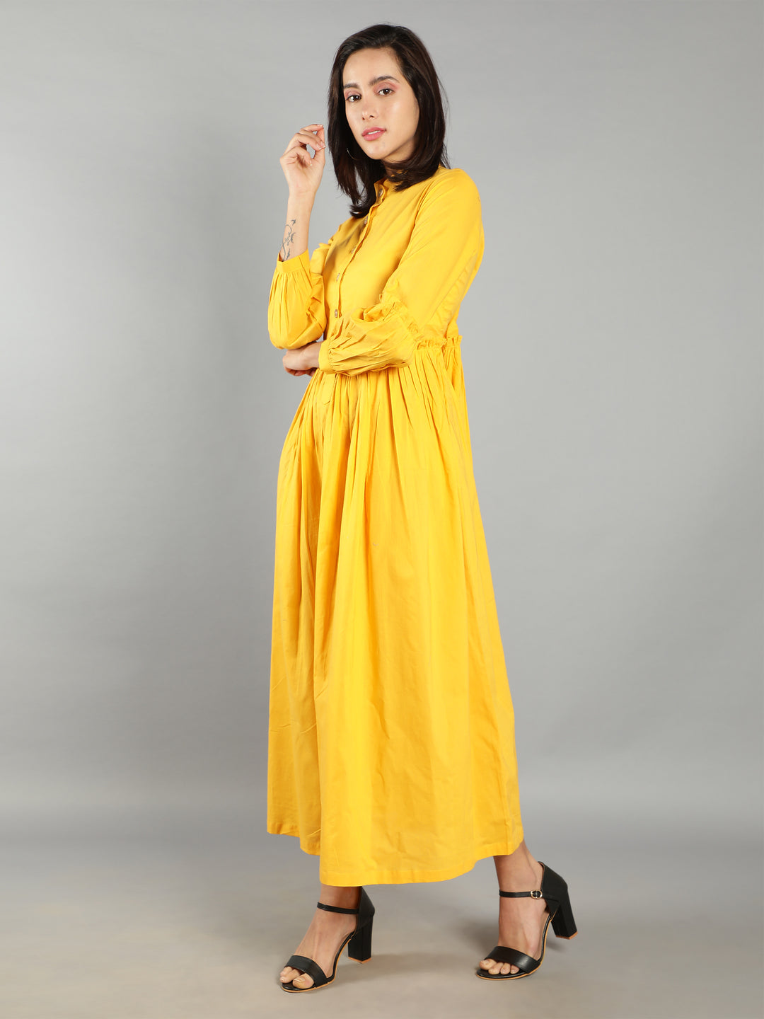See Designs Yellow A-Line Women Dress