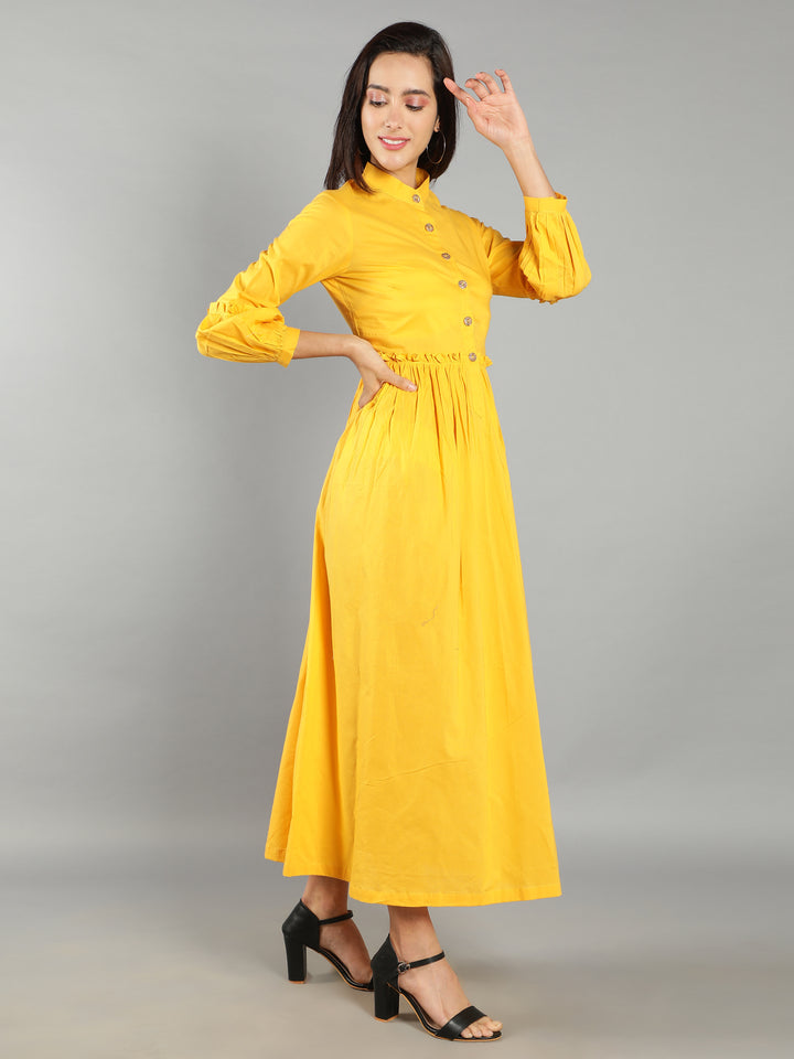 See Designs Yellow A-Line Women Dress