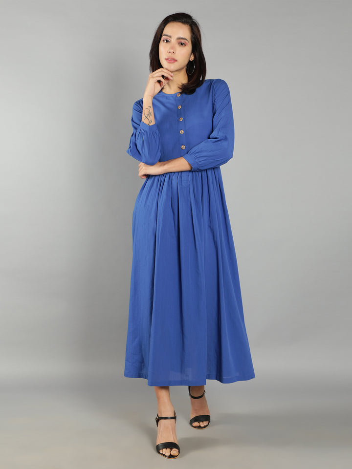 See Designs Royal Blue A-Line Women Dress
