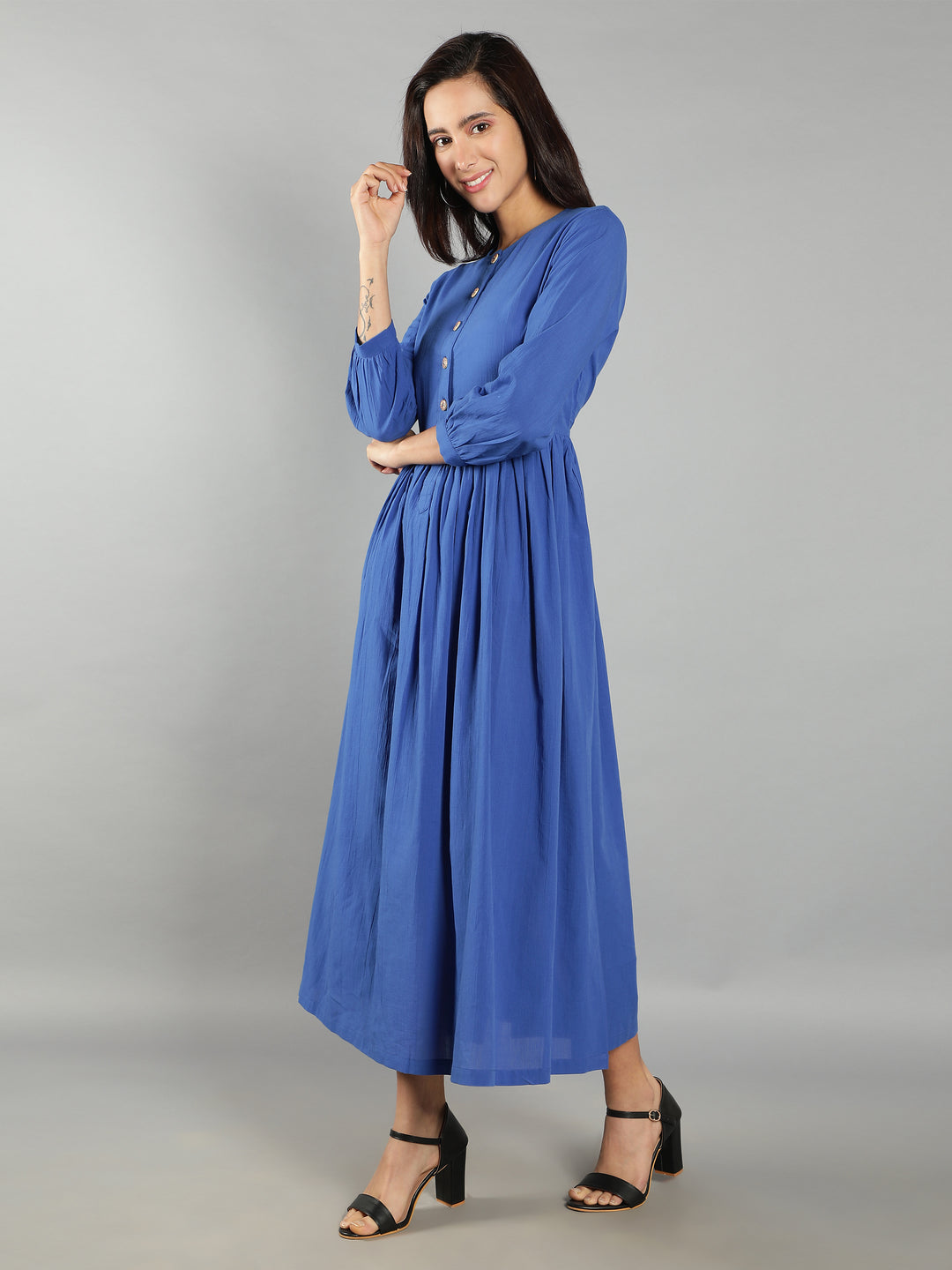 See Designs Royal Blue A-Line Women Dress