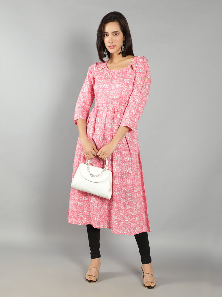 Floral Printed Fit and Flared Kurta