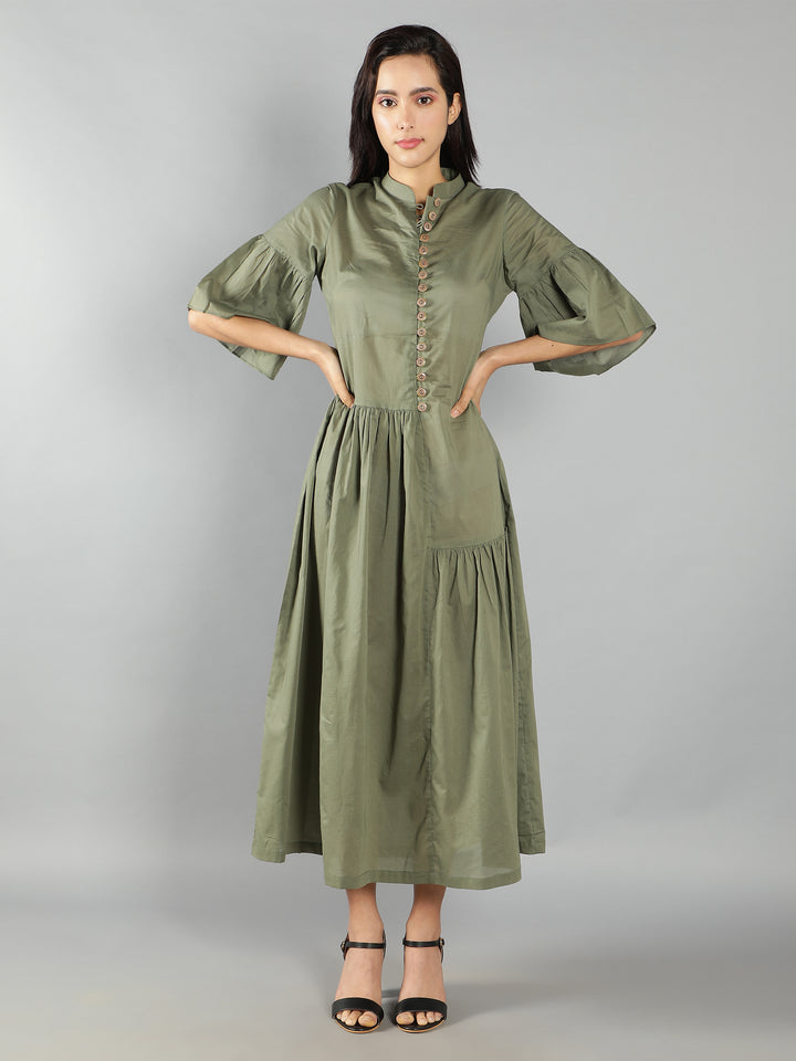 See Designs Green Fit and Flare Women Dress