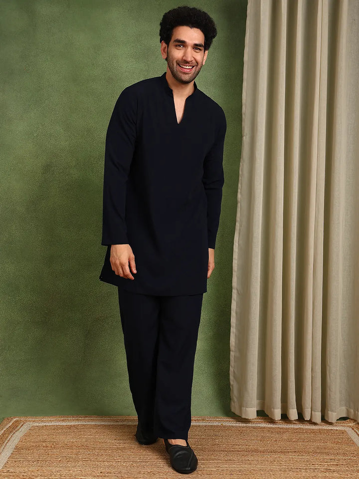 Men's Premium Cotton Blend Solid Co-ord Set
