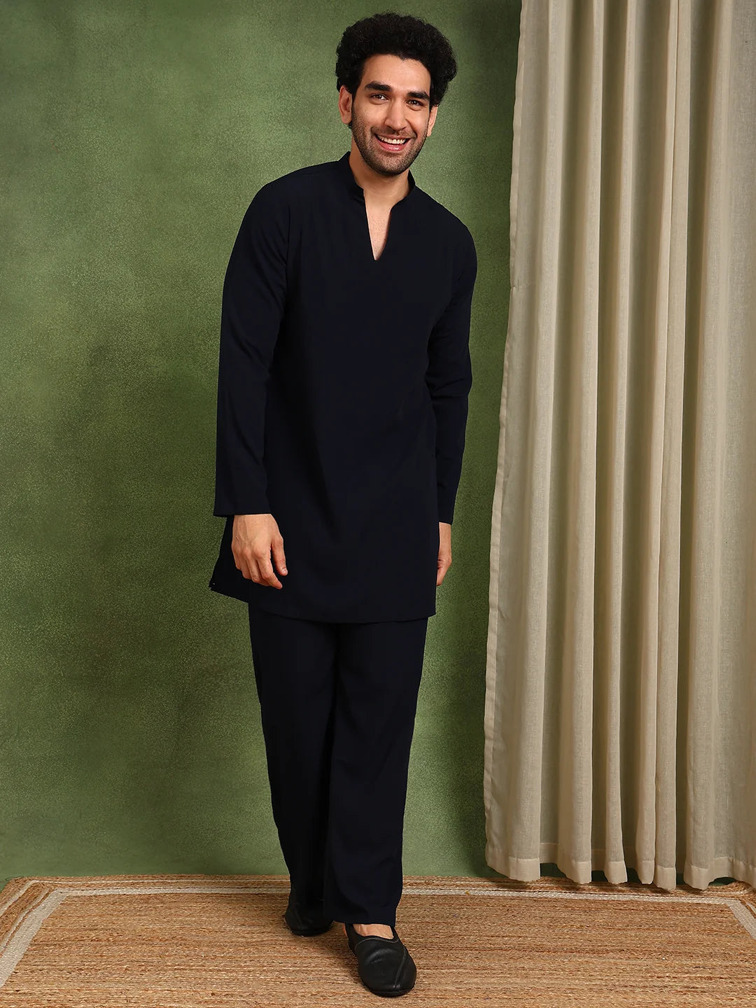 Men's Premium Cotton Blend Solid Co-ord Set