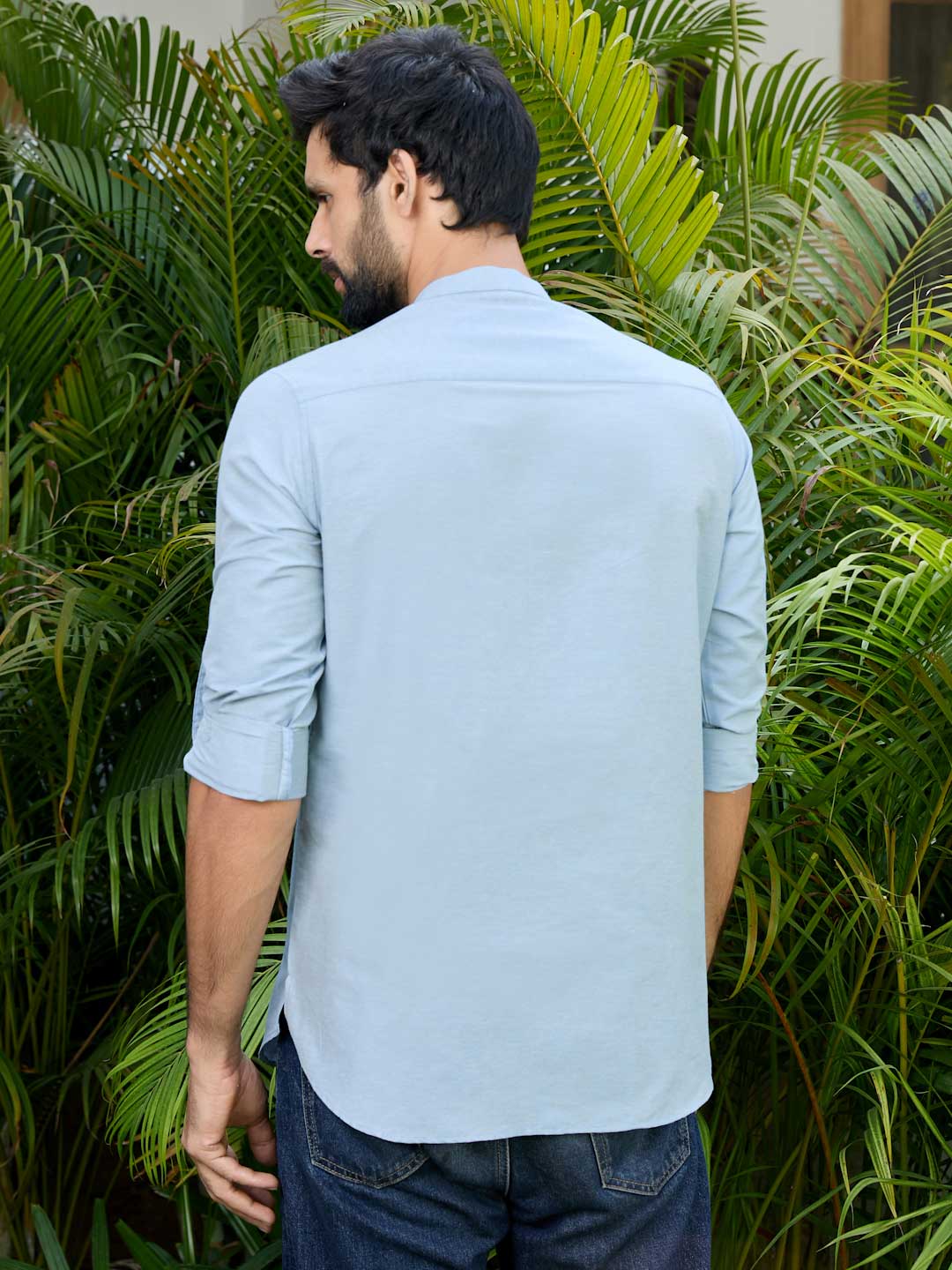 Blue Deluxe Cotton Short Kurta