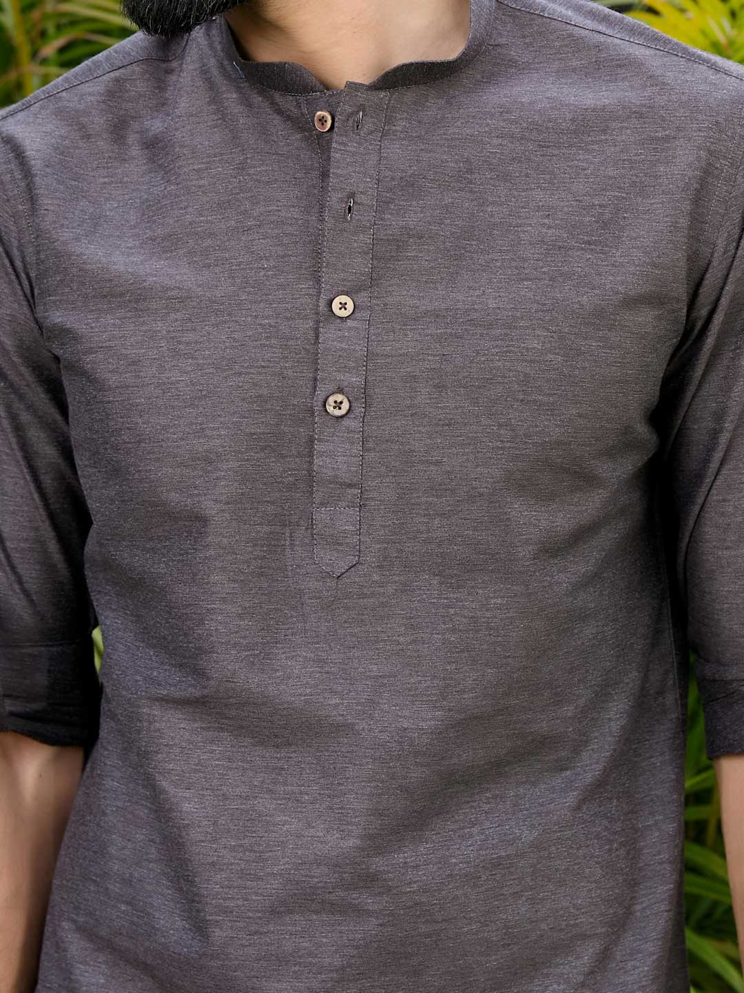 Brown Deluxe Cotton Short Kurta