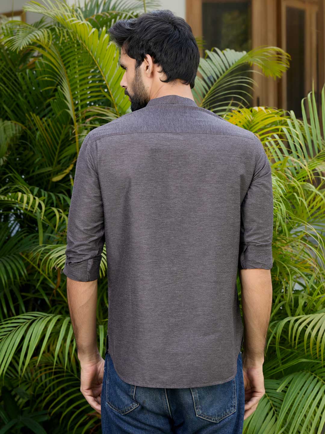 Brown Deluxe Cotton Short Kurta