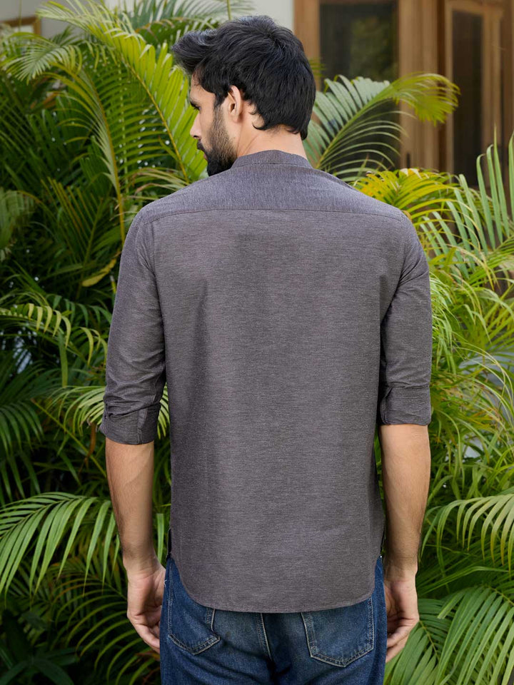 Brown Deluxe Cotton Short Kurta