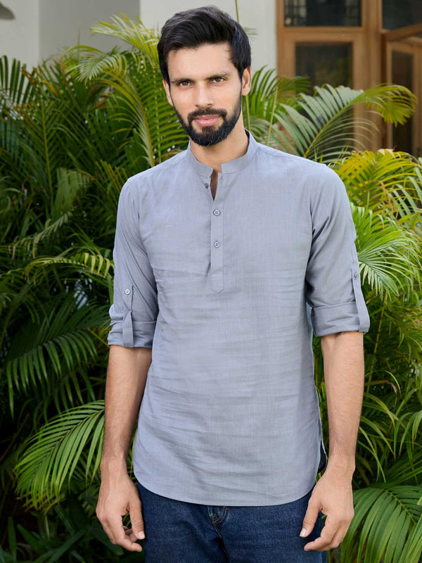 grey short kurta