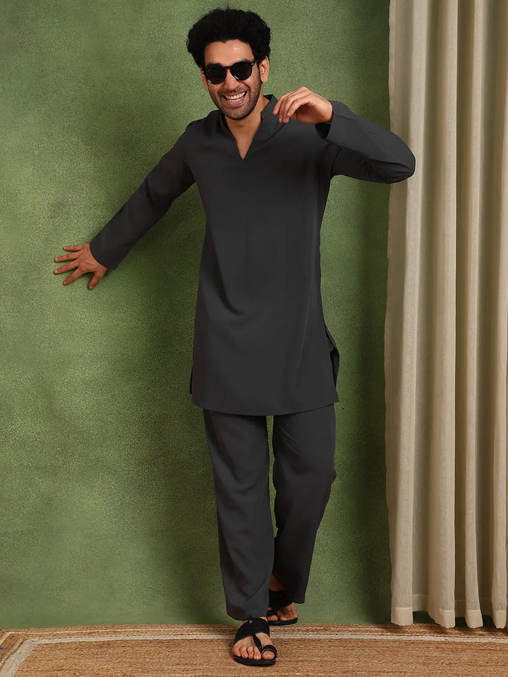 Men's Premium Cotton Blend Solid Co-ord Set