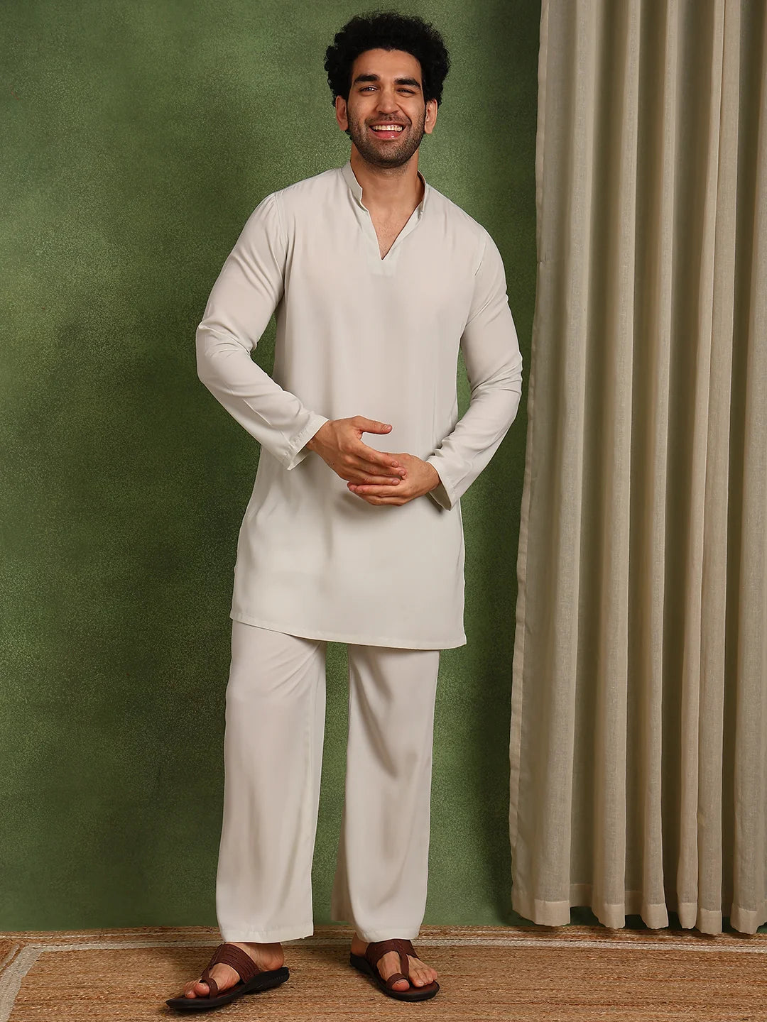 Men's Premium Cotton Blend Solid Co-ord Set