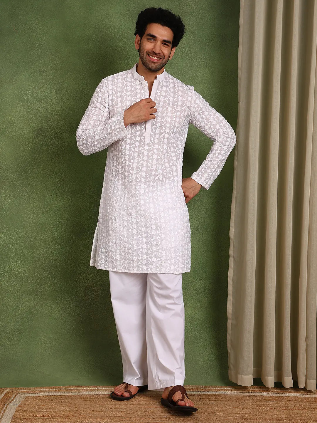 Men's Premium Cotton Blend Solid Co-ord Set