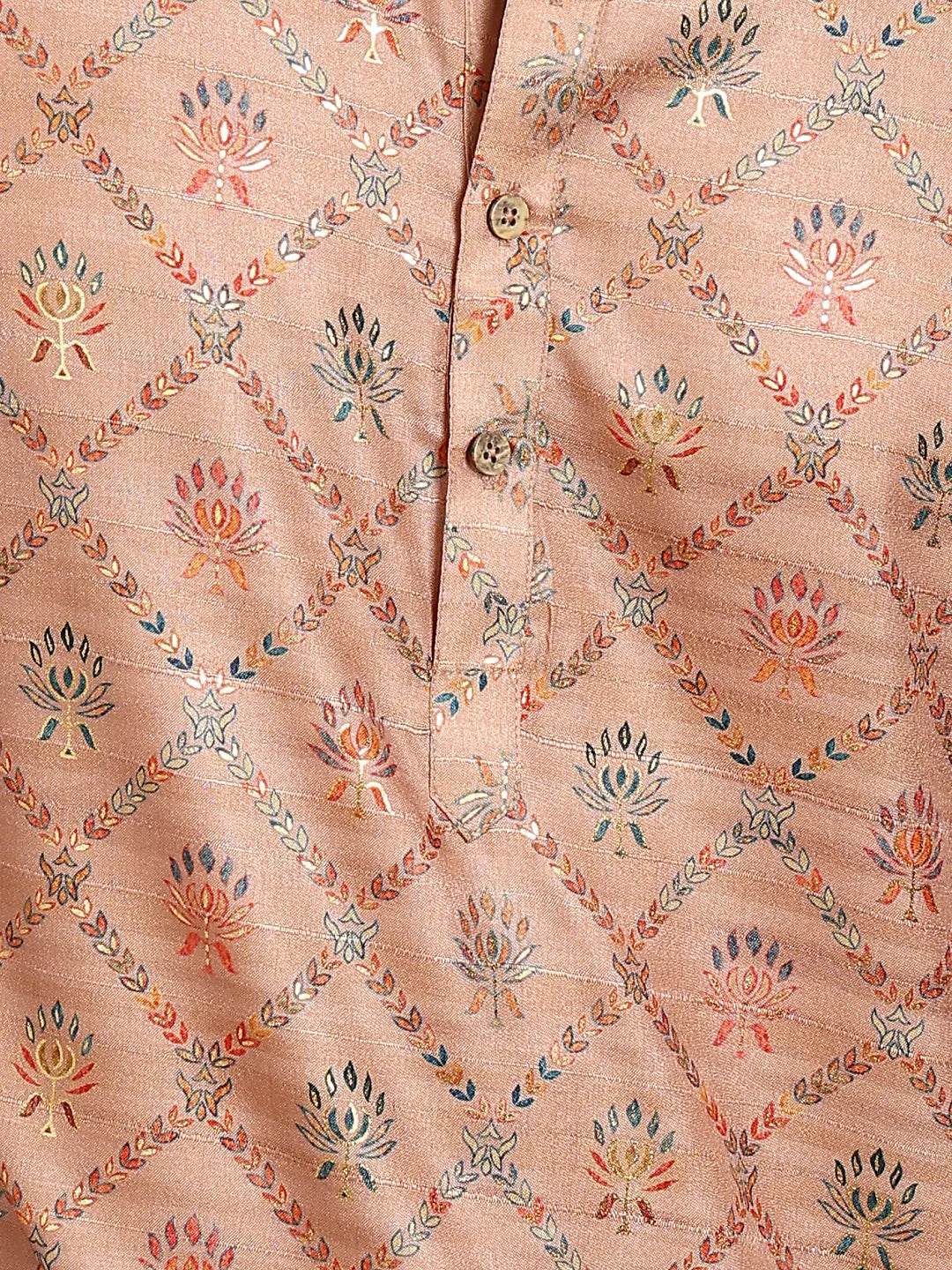 Men Pink Chanderi Silk Kurta