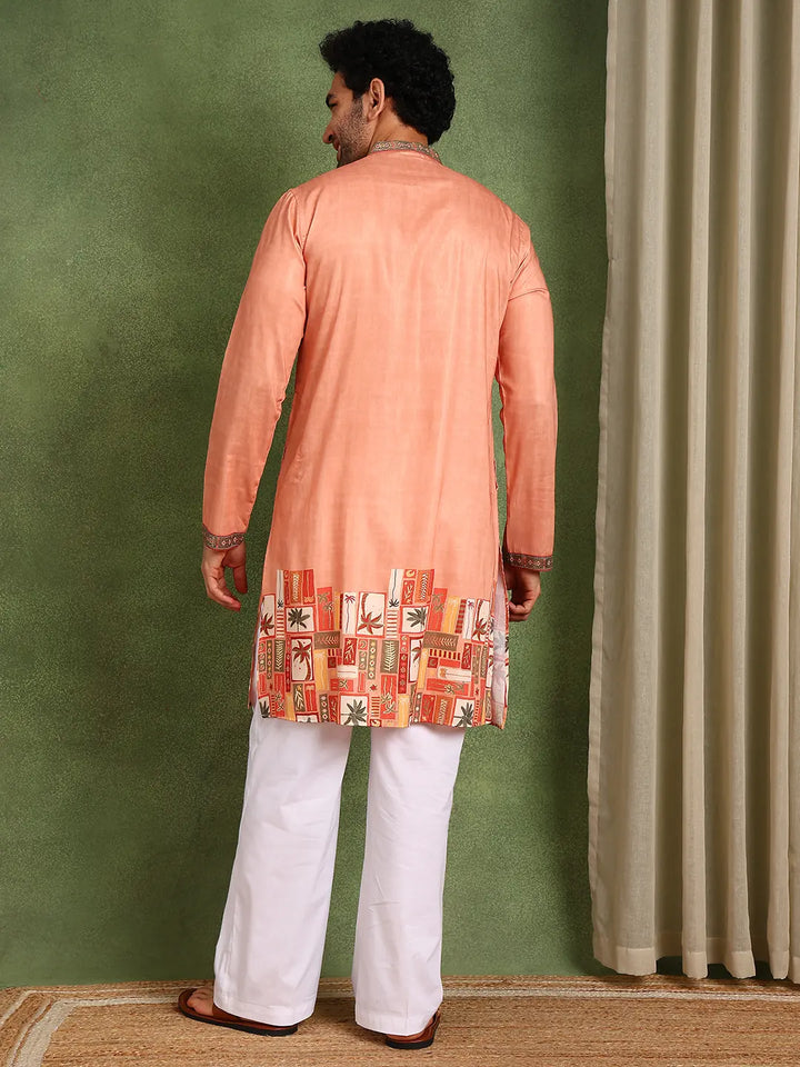 Men Ethnic Motifs Printed Thread Work Kurta