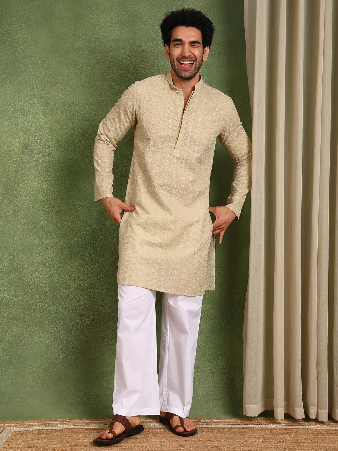Men's Premium Cotton Blend Solid Co-ord Set