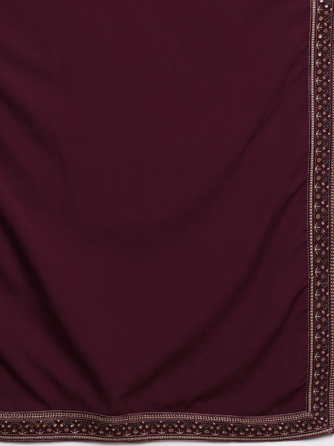 Magenta Chikankari Yoke Design Blended Straight Kurta for Men - Image 11