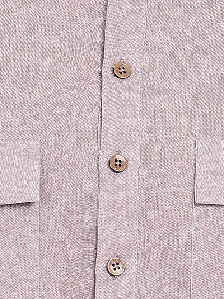 Men's Pastel Purple Linen Solid Pathani Co-ord Set
