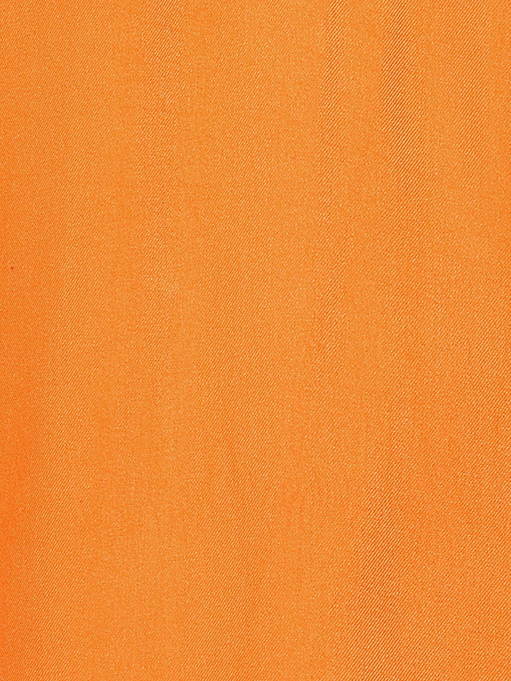 Men's Orange Viscose Rayon Solid Pathani Set
