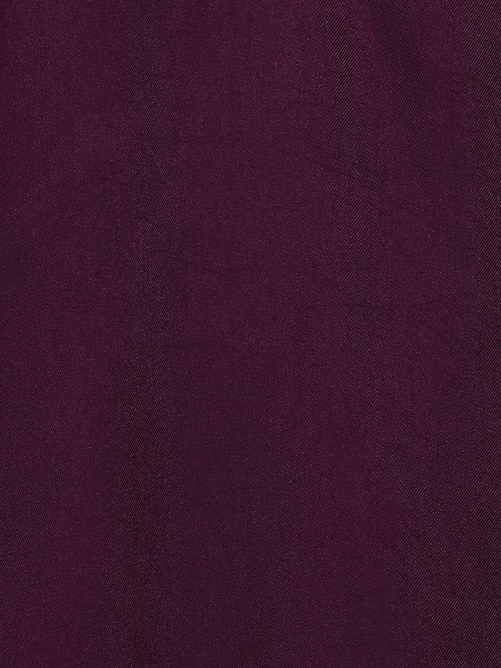 Men's Purple Viscose Rayon Solid Pathani Set