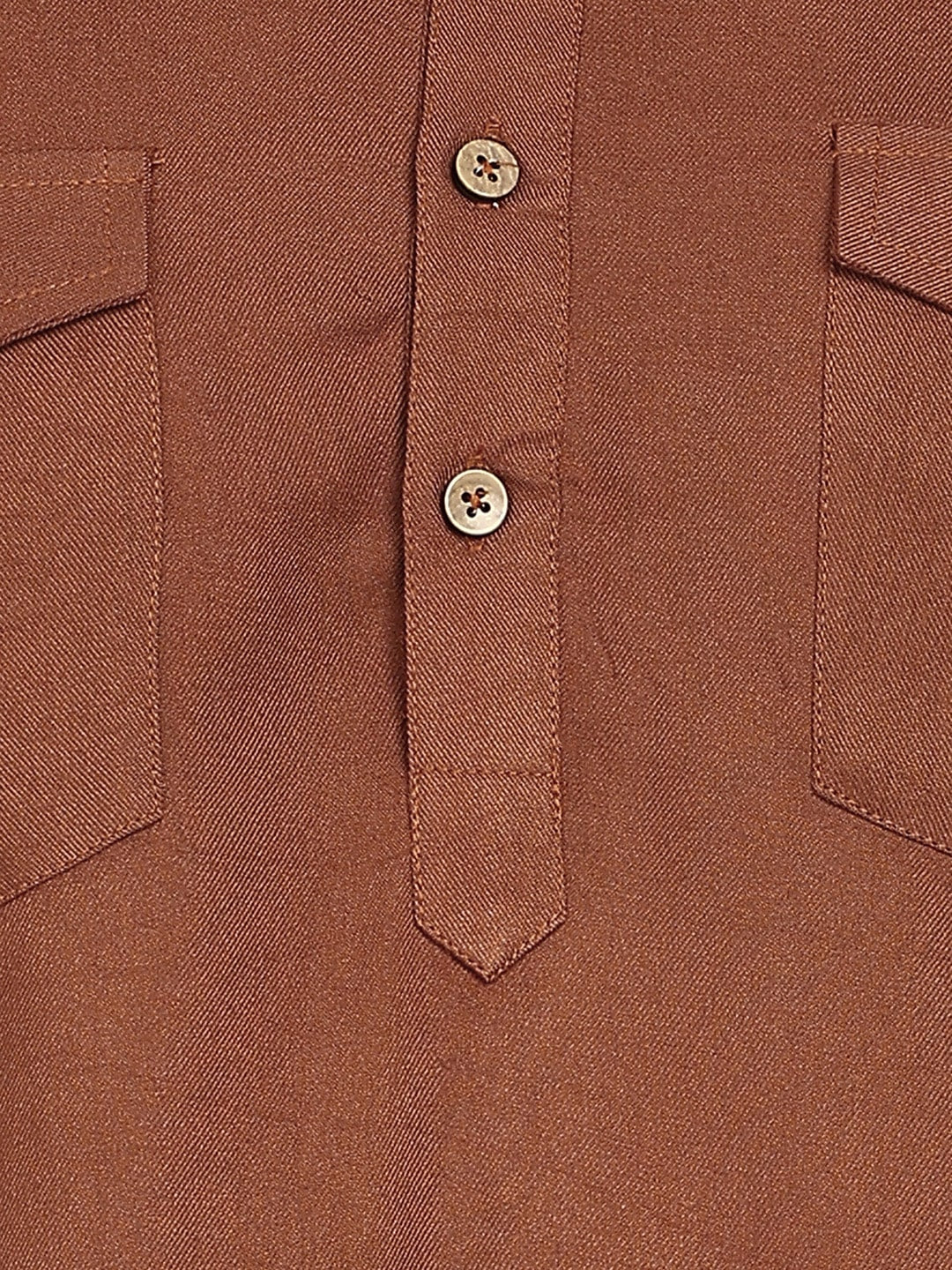 Men's Brown Viscose Rayon Solid Pathani Set