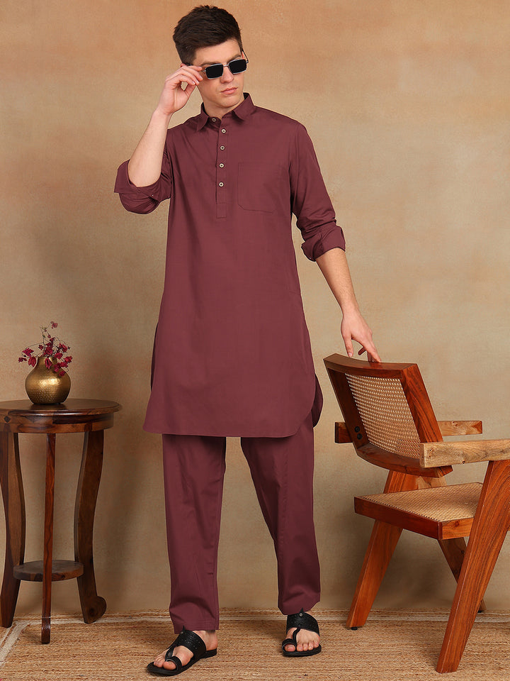Men's Solid Pathani Kurta with pyjama
